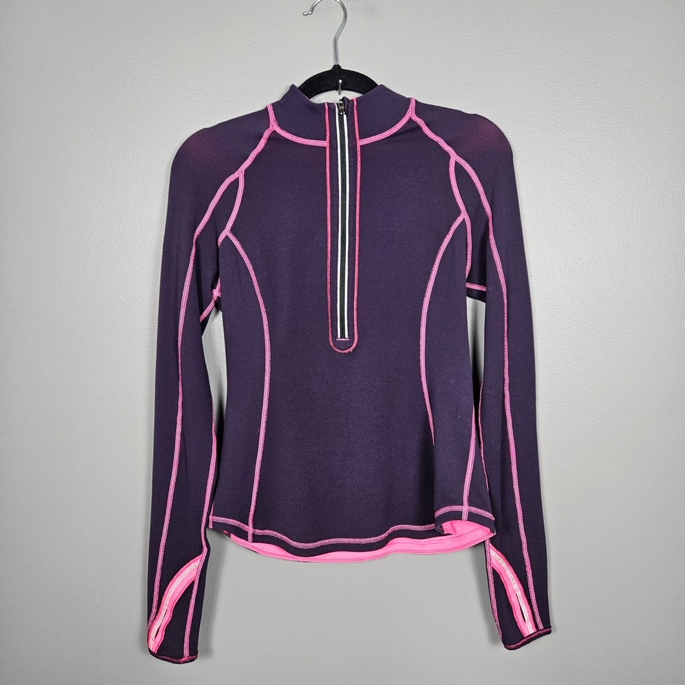 Lululemon Run U-Turn Pullover Rulu Reversible Half Zip Running Top Pink Purple
